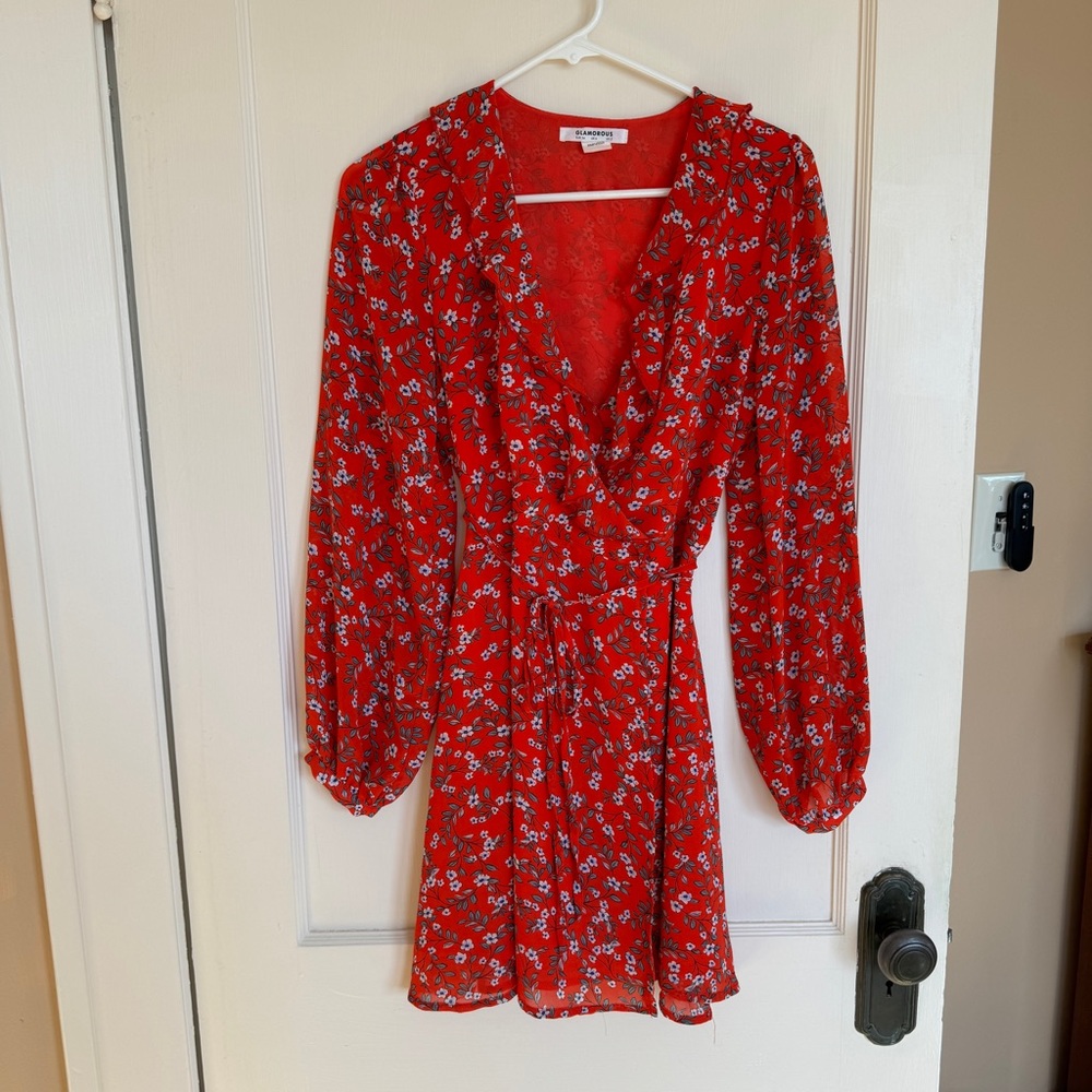 ASOS Red Floral Wrap Dress